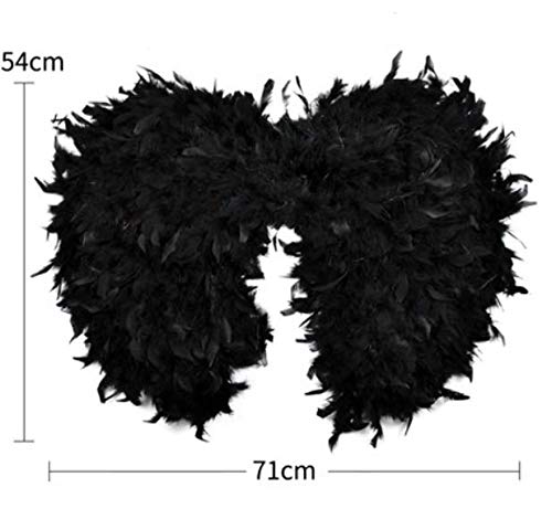 VHDJ Halloween Niño Pluma Negra Alas de diablillo Adornos de Disfraces para Adultos Negro