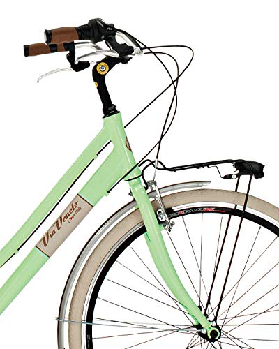 Via Veneto Bicicleta 605 Retro, Aluminio, Mujer, Paseo, Vintage, Color Verde Giulietta, by Airbici