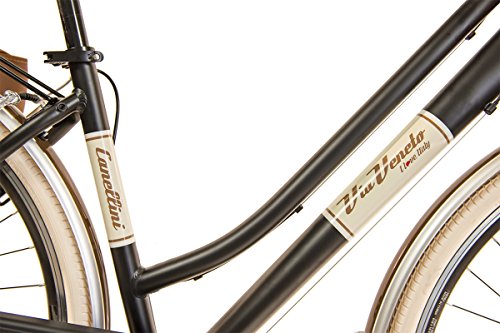 Via Veneto By Canellini Bicicleta Bici Citybike Ctb Mujer Vintage Retro Via Veneto Aluminio con Cajita (Negro, 46)