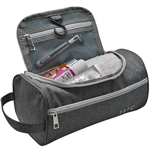 Viajes Lavado de Bolsa Neceser Colgante Gancho Dopp Kit Salud Bolsa Organizador Viajes para baño Ducha Aseo Unisex Accesorios de Afeitar (Gris)