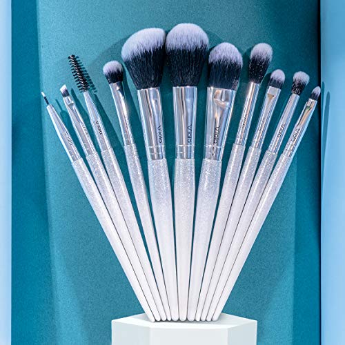 VIALA | Kit Brochas Maquillaje Profesional de 11 piezas. Pinceles de maquillaje profesional, set de brochas de maquillaje