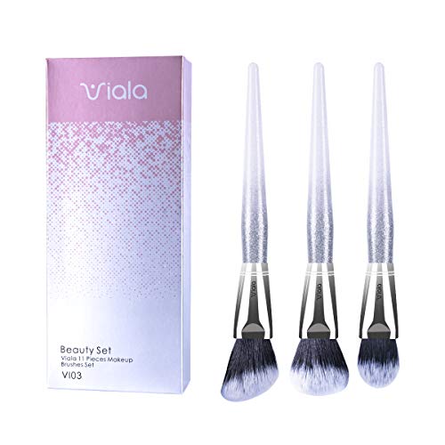 VIALA | Kit Brochas Maquillaje Profesional de 11 piezas. Pinceles de maquillaje profesional, set de brochas de maquillaje