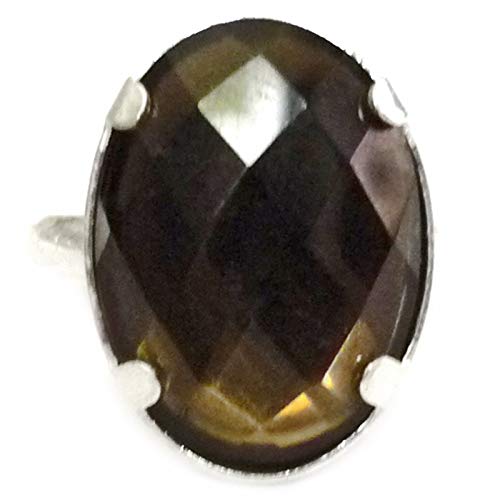 Vibrations - Anillo de Plata y Cuarzo Ahumado