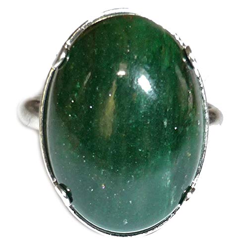 Vibrations Cristallines - Anillo de Plata y aventurina Verde – Pequeño