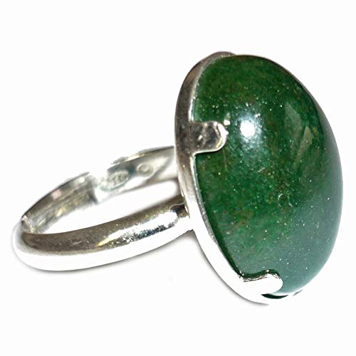 Vibrations Cristallines - Anillo de Plata y aventurina Verde – Pequeño