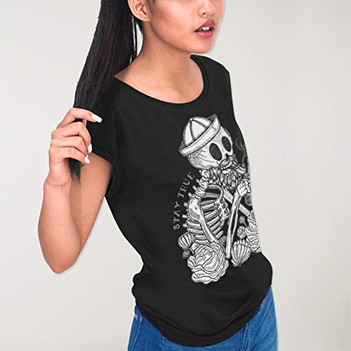 VIENTO Hangover Camiseta para Mujer (Negro, L)