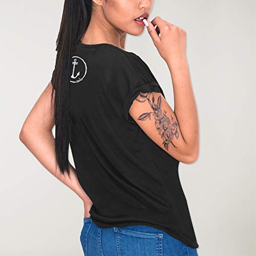 VIENTO Hangover Camiseta para Mujer (Negro, L)