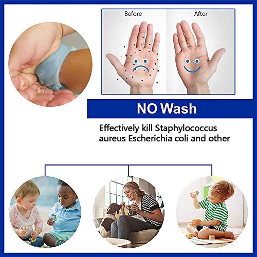 Viiilich Pulsera desinfectante de Manos portátil para Limpiar la Pulsera, Soporte de Gel desinfectante de Viaje y Pulseras dispensadoras Ajustables para niños, Adultos(3 Piezas, Negro Azul Rojo)