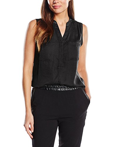 Vila Clothes Vimelli S/l Pocket Top-Noos Camiseta sin Mangas, Negro (Black Black), 36 (Talla del Fabricante: X-Small) para Mujer