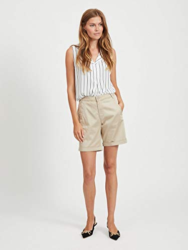 Vila Vichino Rwre New Shorts-Noos Pantalones Cortos, Camello Suave, 44 para Mujer