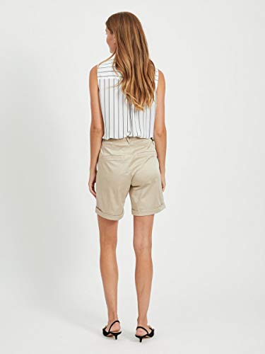 Vila Vichino Rwre New Shorts-Noos Pantalones Cortos, Camello Suave, 44 para Mujer