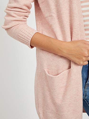 Vila VIRIL Open L/S Knit Cardigan-Noos Suéter, Misty Rose, XS para Mujer