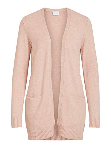 Vila VIRIL Open L/S Knit Cardigan-Noos Suéter, Misty Rose, XS para Mujer