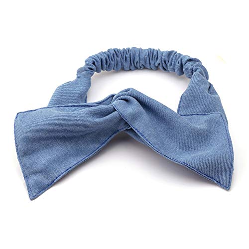Vinchas - Simple De Ala Ancha Muchacha Hairband, Lavado De Cara / Maquillaje / Deportes / Anillo De Fitness, Dril De Algodón Material, Suave / Transpirable / Agradable A La Piel, Azul, Circum Los 56CM