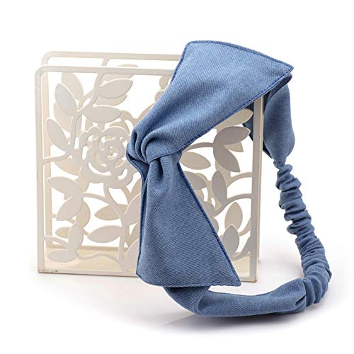 Vinchas - Simple De Ala Ancha Muchacha Hairband, Lavado De Cara / Maquillaje / Deportes / Anillo De Fitness, Dril De Algodón Material, Suave / Transpirable / Agradable A La Piel, Azul, Circum Los 56CM