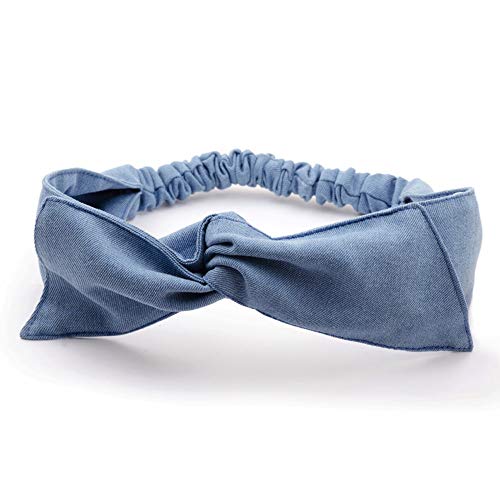 Vinchas - Simple De Ala Ancha Muchacha Hairband, Lavado De Cara / Maquillaje / Deportes / Anillo De Fitness, Dril De Algodón Material, Suave / Transpirable / Agradable A La Piel, Azul, Circum Los 56CM