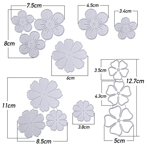 VINFUTUR 3pcs Troqueles Scrapbooking Flores Troqules Corte Metal Plantillas Troquelado Cutting Dies para Decoración Tarjetas Álbum Recorte Artesanía Papel DIY Manualidad Regalo