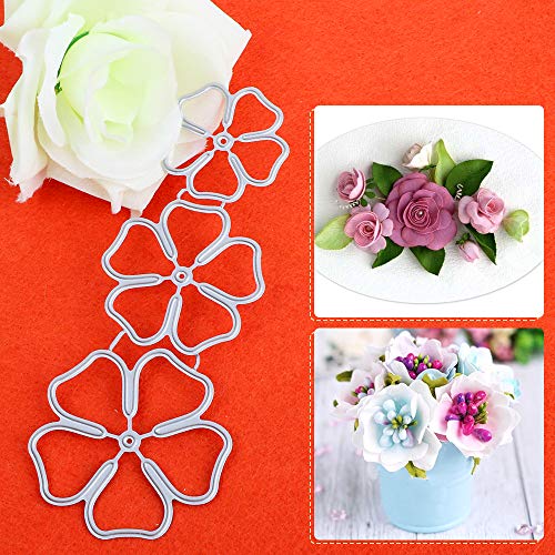 VINFUTUR 3pcs Troqueles Scrapbooking Flores Troqules Corte Metal Plantillas Troquelado Cutting Dies para Decoración Tarjetas Álbum Recorte Artesanía Papel DIY Manualidad Regalo