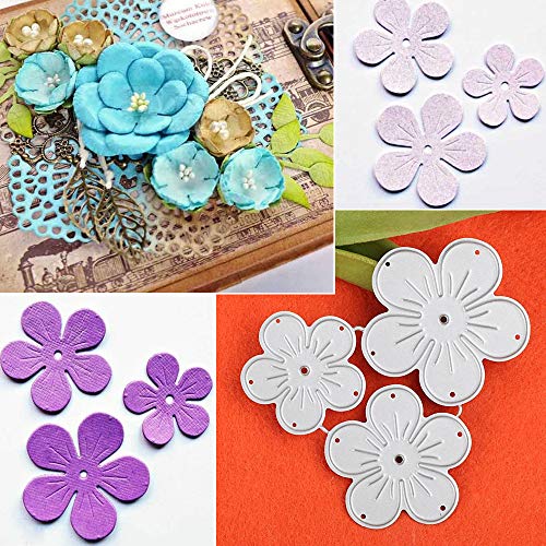VINFUTUR 3pcs Troqueles Scrapbooking Flores Troqules Corte Metal Plantillas Troquelado Cutting Dies para Decoración Tarjetas Álbum Recorte Artesanía Papel DIY Manualidad Regalo