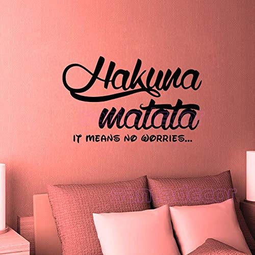 Vinilo adhesivo de pared Hukuna Matata extraíble Art Wallpaper calcomanías murales para sala de estar niños habitación coches para decoración de la casa 36 * 58 cm