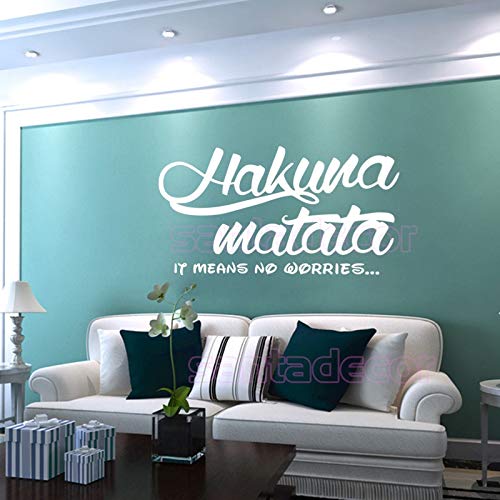 Vinilo adhesivo de pared Hukuna Matata extraíble Art Wallpaper calcomanías murales para sala de estar niños habitación coches para decoración de la casa 36 * 58 cm