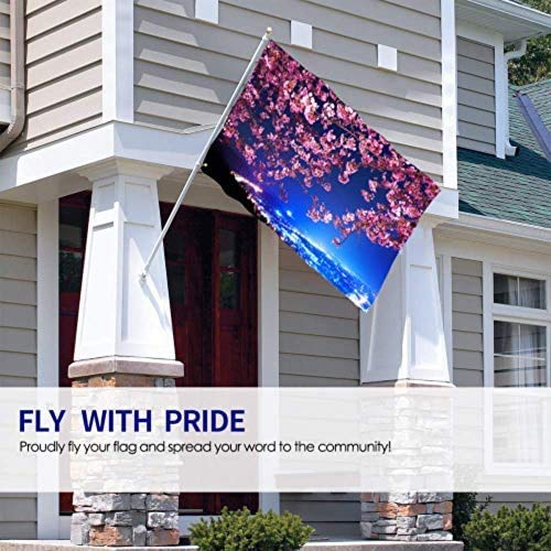 Viplili Banderas Mimura Japan Sakura Cherry Blossom Highway City Ni Room Decor Flags Flag Prints 3x5 Feet Vibrant Colors Polyester and Brass Grommets