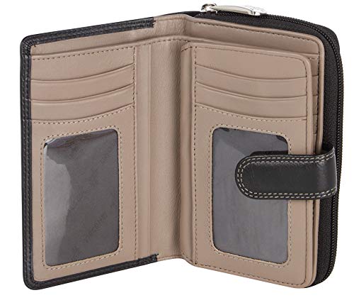 Visconti Monedero de Cuero de Mujer Bifold Rio Monedero combinación de Cuero (CD22 (Blk Taupe)