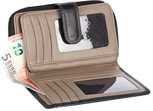 Visconti Monedero de Cuero de Mujer Bifold Rio Monedero combinación de Cuero (CD22 (Blk Taupe)