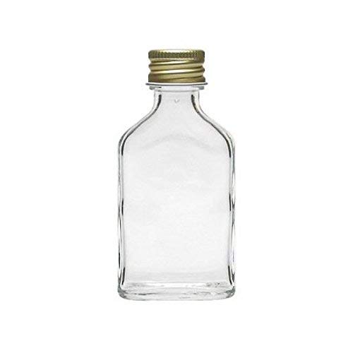 Viva-artículos de Uso doméstico - 50 Mini-Botellas de Vidrio 20 ml con tapón de Rosca para llenar Incluye Embudo diámetro 5 cm