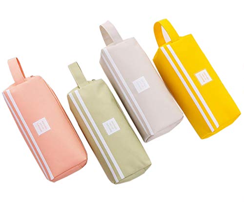 VLUNT Estuches Escolares 2 Cremalleras, Bolsa para Lápices de lona para Estudiantes y Empleado de Oficina, 4pcs