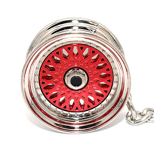 VmG-Store BBS Style - Llavero con llanta de color negro mate y cromado