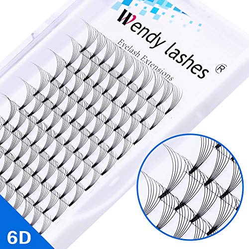 Volumen de Pestañas Rusas 6D 0.10mm D Curl 14mm Extensiones de Pestañas Prefabricados Extensiones de Pestañas Premade Volume Lashes Extension
