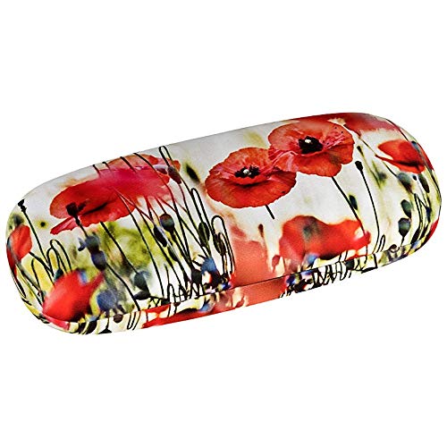 VON LILIENFELD Estuche Gafas Funda Ligeramente Estable Colorido Regalo Mujer Motivo Floral Amapolas