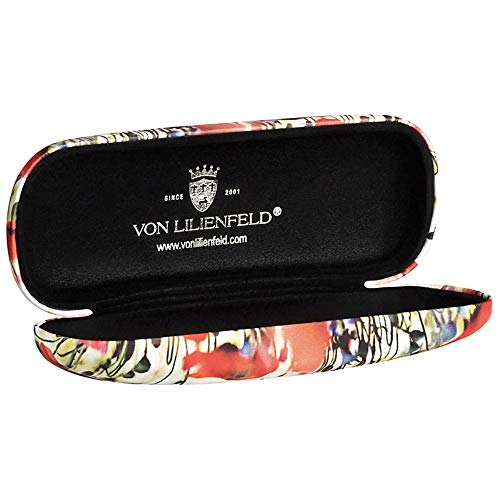 VON LILIENFELD Estuche Gafas Funda Ligeramente Estable Colorido Regalo Mujer Motivo Floral Amapolas