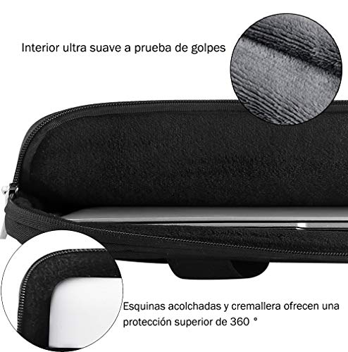 Voova 15.6 14 15 Pulgadas Maletin Funda de Ordenador Portatil, Bandolera Bolsa Protectora Upgrade Compatible para MacBook Pro Retina 2020,Surface Book 3 2 XPS Envy Yoga Chromebook,HP ASUS Acer,Negro