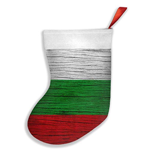 Voxpkrs Wooden Texture Bulgarian Flag Calcetines navideños de Calcetines navideños para Decoraciones de Fiestas Familiares Regalo