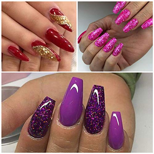 Vrenmol Poly Gel Polygel Nails Builder Enhancement Glitter Diamond Style Nail Gel Mix Extension UV Gel Nail Polish Easy Trendy Beginner DIY Nail Art for Lady 6PCS-15g