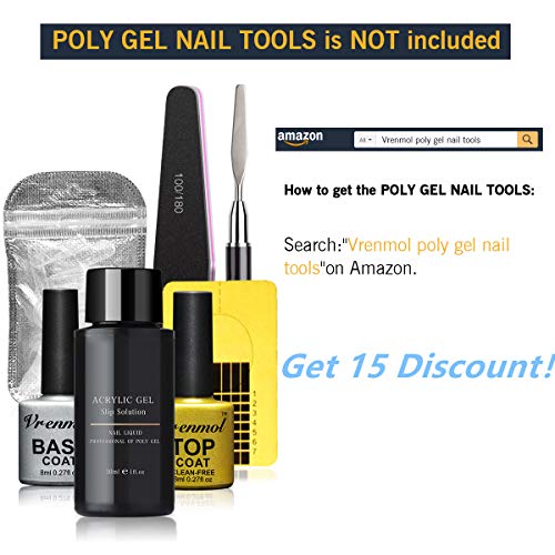 Vrenmol Poly Gel Polygel Nails Builder Enhancement Glitter Nail Gel Diamond Style Mix Extension UV Gel Polish Easy Trendy Beginner DIY Nail Art for Lady 6PCS-15g