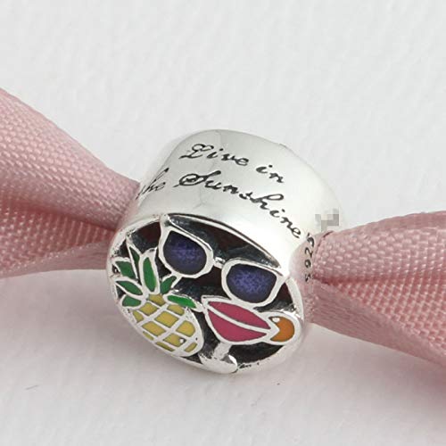 VSCO Mujer Charm Hollow Beads DIY Pulsera Accesorios S925 Cuentas De Plata Esterlina Cuentas De Horario De Verano