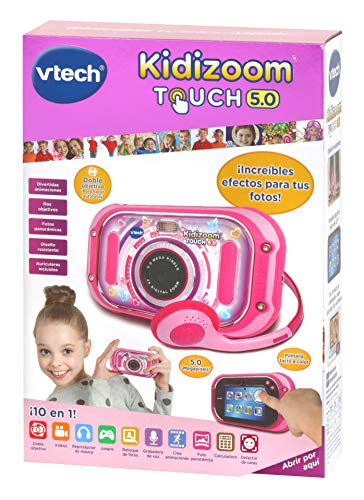 VTech Kidizoom Touch 5.0 Cámara de fotos digital infantil color rosa versión española (80-163557)