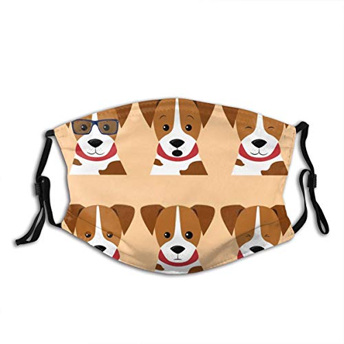 VTYOSQ Juego de pasamontañas aislado emoción cachorro de perro con filtro hombres y mujeres algodón a prueba de polvo Haze cubiertas para exteriores pasamontañas