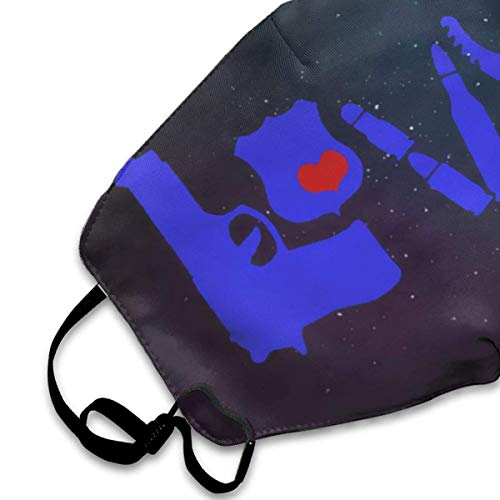 VTYOSQ Unisex cubierta de tubo de cobertura total Bandanas Protección UV Cuello Polaina Diadema, Insignia de amor de amor de la policía