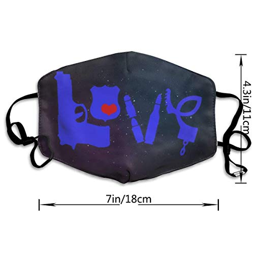 VTYOSQ Unisex cubierta de tubo de cobertura total Bandanas Protección UV Cuello Polaina Diadema, Insignia de amor de amor de la policía