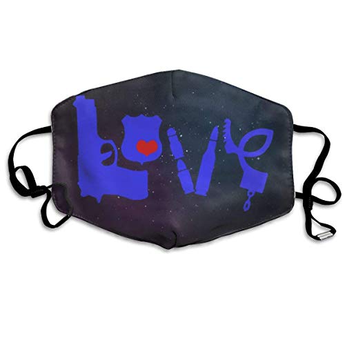 VTYOSQ Unisex cubierta de tubo de cobertura total Bandanas Protección UV Cuello Polaina Diadema, Insignia de amor de amor de la policía