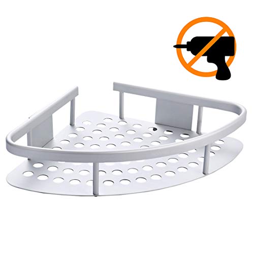 Wangel Estantería de Esquina para Baño Ducha, Pegamento Patentado + Autoadhesivo, Aluminio, Estantes