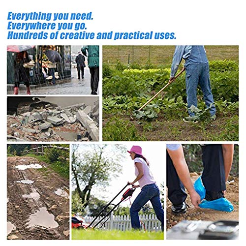 WARMWORD Cubrezapatos desechables para zapato/Cubrezapatos con suela reforzada,antideslizante, extra resistente,Impermeable a líquidos,unitalla,buen ajuste, y sin frustraciones 50 pares (Azúl,50pares)