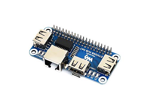 Waveshare Ethernet/USB HUB Hat for Raspberry Pi Stable Wired Ethernet Connection with 1x RJ45 Ethernet Port and 3X USB Ports Compatible with USB2.0/1.1 Fits The Zero/Zero W/Zero WH