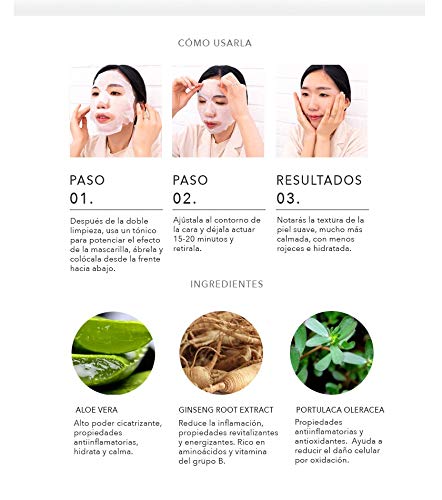 WE LAB YOU - Super Ingredients Aloe Soothing Mask, Mascarilla Coreana Calmante Con Aloe Vera, 10 Unidades