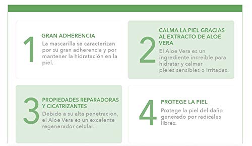 WE LAB YOU - Super Ingredients Aloe Soothing Mask, Mascarilla Coreana Calmante Con Aloe Vera, 10 Unidades