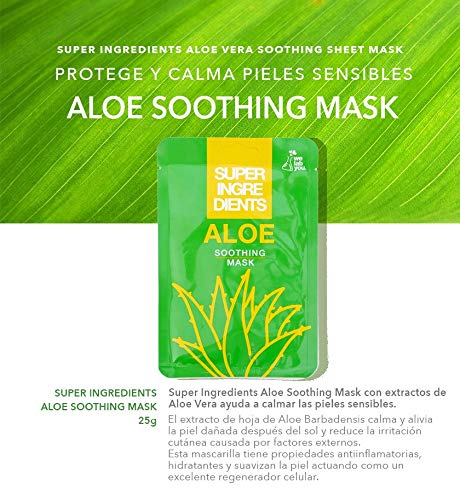 WE LAB YOU - Super Ingredients Aloe Soothing Mask, Mascarilla Coreana Calmante Con Aloe Vera, 10 Unidades